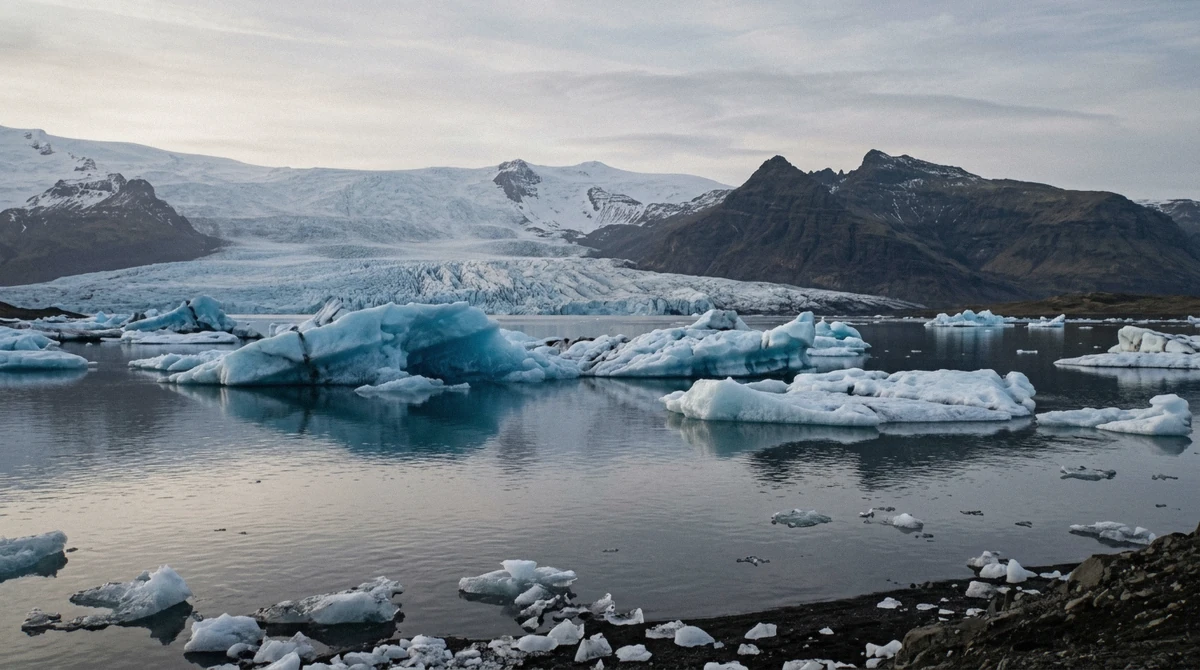 Icebergs on Jökulsárlón glacier lagoon, the second-day highlight of a 2-day south coast tour with blue ice cave